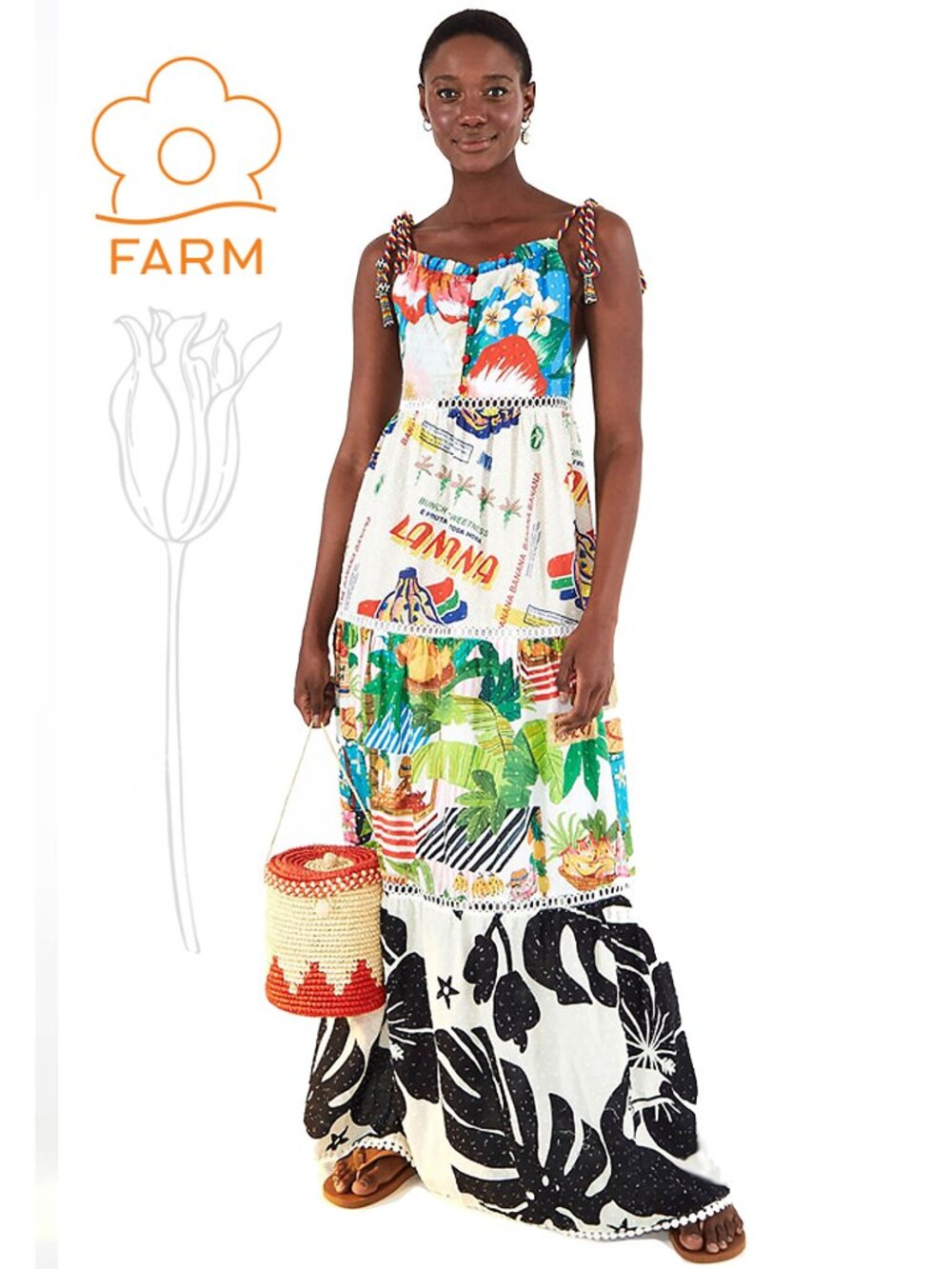 FARM RIO Farm Fair" Maxi Dress